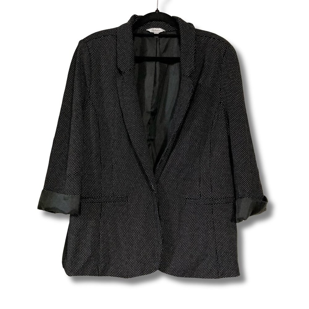 REITMANS Plus-size black white mini polka dot 3/4th sleeve blazer XL 1X jacket